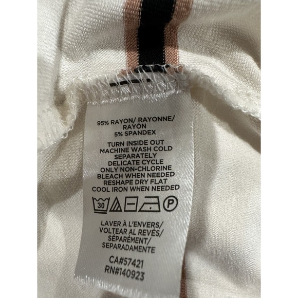 Loft Maxi Sleeveless Knit Dress Small Stripe Ivory Black Tab - Picture 6 of 6